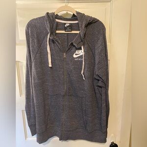 Nike Women's Gym Vintage Plus Size Full Zip Long Sleeve Hoodie gray 3x
